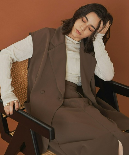 Aunt Marie's（アントマリーズ）の「テーラードダブルジレ（ベスト・レディース・ブラック/ブラウン/アイボリー・FREE）」の13枚目の写真