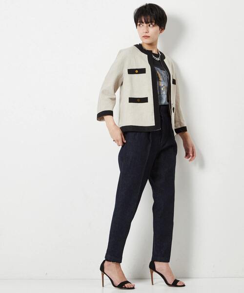 Liesse（リエス）の「フレンチリネンキャンバスワッシャー半袖ジャケット（その他アウター・レディース・ホワイト/キナリ・FREE）」の9枚目の写真