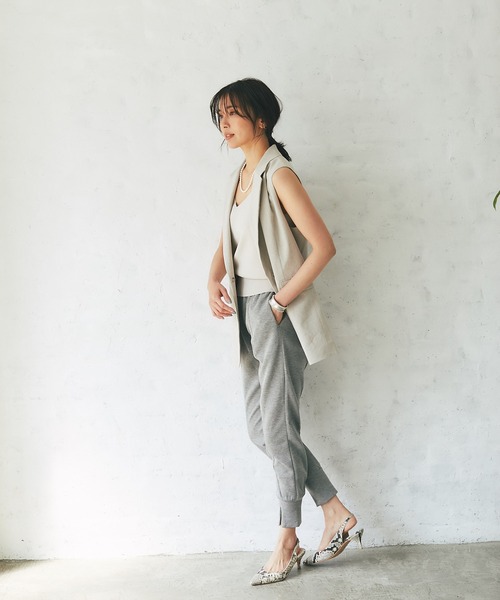 RIVE DROITE(リヴドロワ)の「リネンストレッチラペルジレ(ベスト・レディース・ベージュ・FREE)」の10枚目の写真