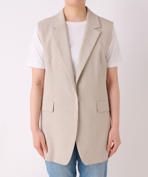 RIVE DROITE(リヴドロワ)の「リネンストレッチラペルジレ(ベスト・レディース・ベージュ・FREE)」の3枚目の写真