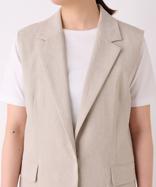 RIVE DROITE(リヴドロワ)の「リネンストレッチラペルジレ(ベスト・レディース・ベージュ・FREE)」の7枚目の写真