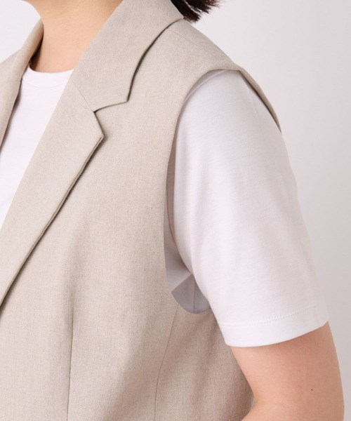 RIVE DROITE(リヴドロワ)の「リネンストレッチラペルジレ(ベスト・レディース・ベージュ・FREE)」の11枚目の写真