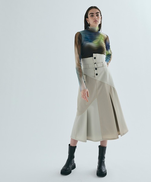 UNITED TOKYO（ユナイテッドトウキョウ）の「トレンチライクスカート（スカート・レディース・ブラック/ベージュ/ブルー/ライトブルー・1/2/3）」の5枚目の写真