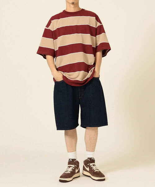 BEAMS（ビームス）の「ONEITA / 別注 Border Crew Neck Tee（Tシャツ/カットソー・メンズ・ブラック/レッド系その他7・SMALL/MEDIUM/LARGE/X-LARGE）」の3枚目の写真