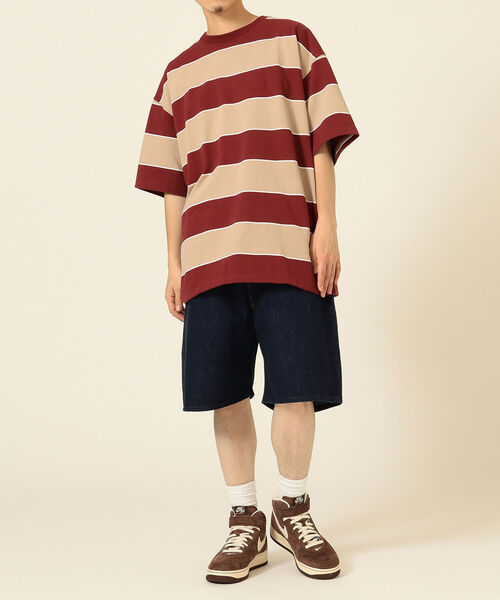 BEAMS（ビームス）の「ONEITA / 別注 Border Crew Neck Tee（Tシャツ/カットソー・メンズ・ブラック/レッド系その他7・SMALL/MEDIUM/LARGE/X-LARGE）」の4枚目の写真