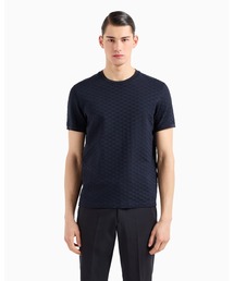 【エンポリオ アルマーニ】Tシャツ オールオーバージャカードロゴ ジャージー製