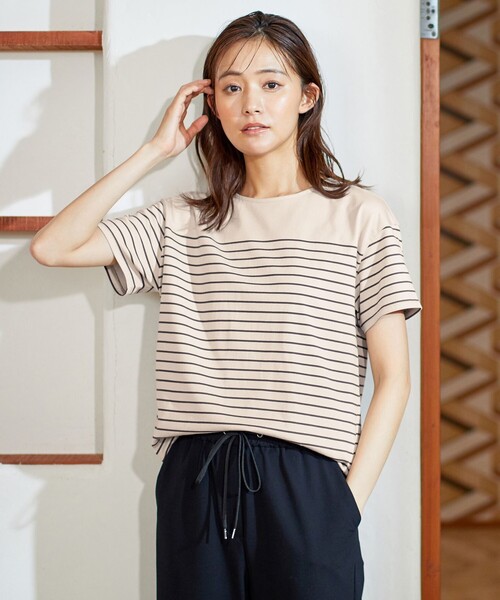 J.PRESS(ジェイプレス)の「パネルボーダー カットソー(Tシャツ/カットソー・レディース・ホワイト系1/ベージュ系1/グレー系1・T13/T15)」の3枚目の写真