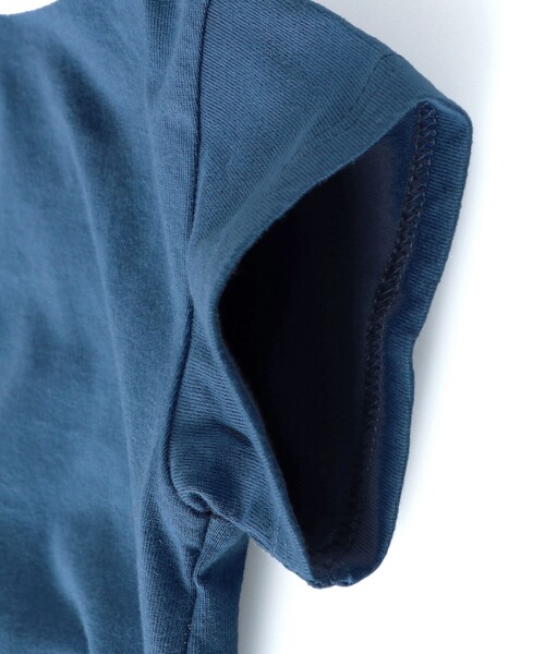 BRANSHES(ブランシェス)の「セーラーカラー半袖カバーオール(ロンパース・キッズ・ベージュ/ネイビー・70/80)」の5枚目の写真