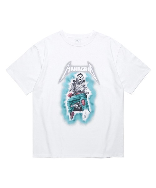 MAHAGRID（マハグリッド）の「『mahagrid/マハグリッド』THRILLER MAN TEE/スリラーマンプリントTシャツ 半袖 カットソー（Tシャツ/カットソー・レディース・ホワイト/チャコールグレー/ブラック・M/L）」の2枚目の写真