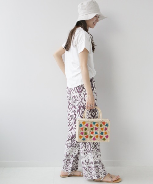JOURNAL STANDARD relume（ジャーナルスタンダード　レリューム）の「リネンレーヨンエスニックプリントパンツ（その他パンツ・レディース・ブラック/パープル・38/36）」の13枚目の写真