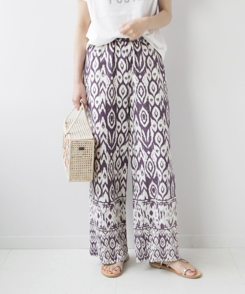 JOURNAL STANDARD relume（ジャーナルスタンダード　レリューム）の「リネンレーヨンエスニックプリントパンツ（その他パンツ・レディース・ブラック/パープル・38/36）」の15枚目の写真