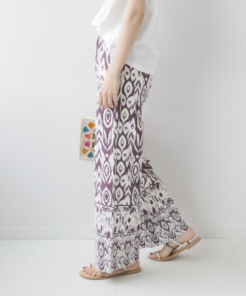 JOURNAL STANDARD relume（ジャーナルスタンダード　レリューム）の「リネンレーヨンエスニックプリントパンツ（その他パンツ・レディース・ブラック/パープル・38/36）」の16枚目の写真
