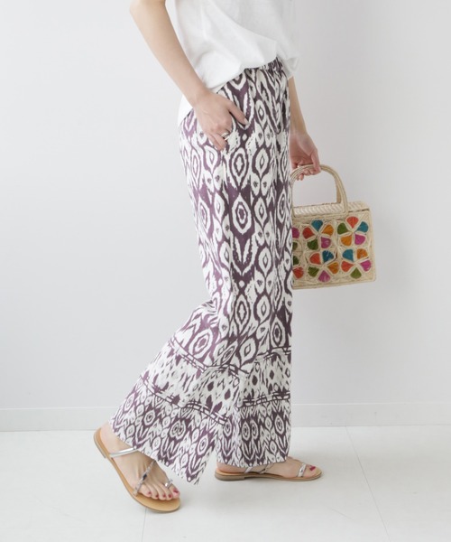 JOURNAL STANDARD relume（ジャーナルスタンダード　レリューム）の「リネンレーヨンエスニックプリントパンツ（その他パンツ・レディース・ブラック/パープル・38/36）」の17枚目の写真