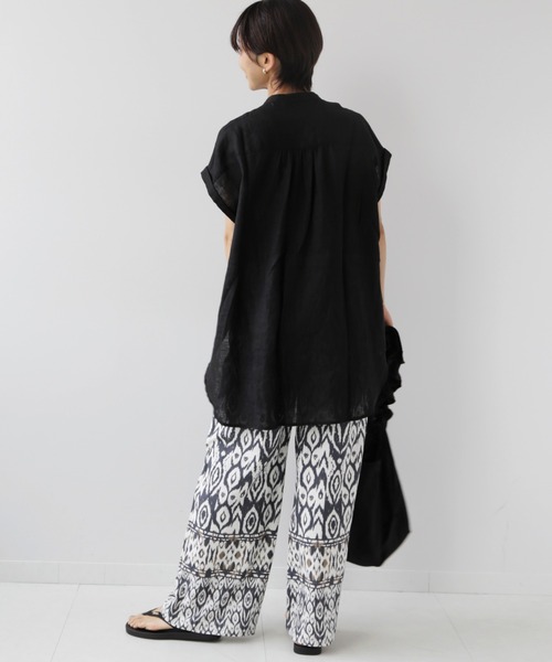 JOURNAL STANDARD relume（ジャーナルスタンダード　レリューム）の「リネンレーヨンエスニックプリントパンツ（その他パンツ・レディース・ブラック/パープル・38/36）」の5枚目の写真