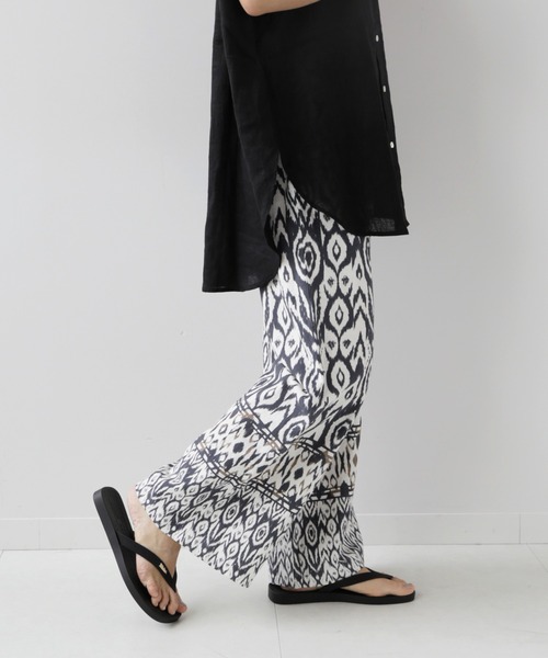JOURNAL STANDARD relume（ジャーナルスタンダード　レリューム）の「リネンレーヨンエスニックプリントパンツ（その他パンツ・レディース・ブラック/パープル・38/36）」の8枚目の写真