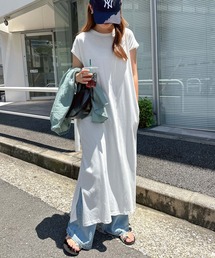 コットン天竺フレンチスリーブTシャツワンピース