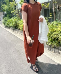 コットン天竺フレンチスリーブTシャツワンピース