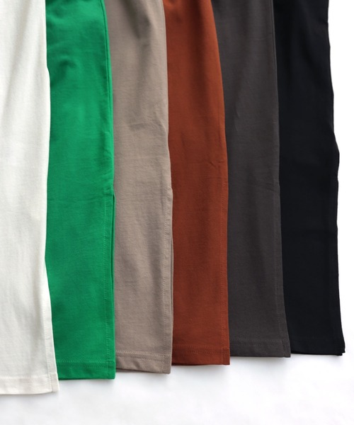 andme(アンドミー)の「コットン天竺フレンチスリーブTシャツワンピース(ワンピース・レディース・チャコールグレー/ブラック/オフホワイト/グリーン/グレイッシュベージュ/テラコッタ・M)」の20枚目の写真