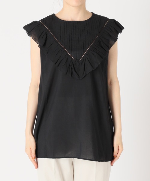 Spick & Span（スピックアンドスパン）の「ノースリーブピンタックフリルブラウス（シャツ/ブラウス・レディース・ホワイト/ブラック/サックスブルー・FREE）」の15枚目の写真