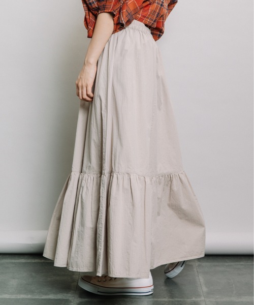 refinedworks（リファインドワークス）の「裾ティアードSK（スカート・レディース・オレンジ/グリーン/グレー系その他・FREE）」の2枚目の写真