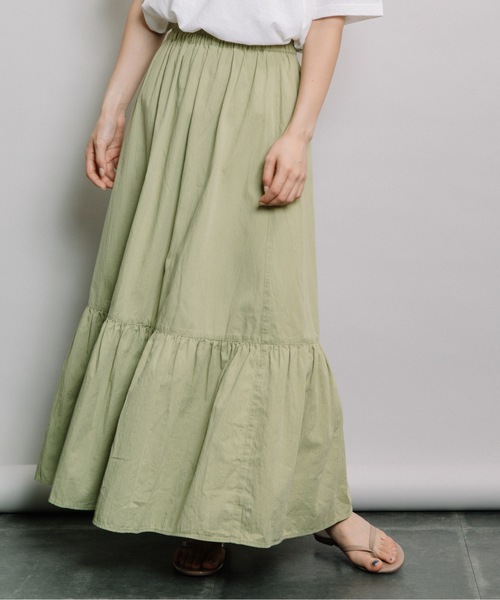 refinedworks（リファインドワークス）の「裾ティアードSK（スカート・レディース・オレンジ/グリーン/グレー系その他・FREE）」の4枚目の写真