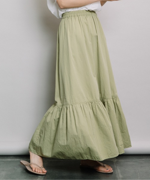 refinedworks（リファインドワークス）の「裾ティアードSK（スカート・レディース・オレンジ/グリーン/グレー系その他・FREE）」の6枚目の写真