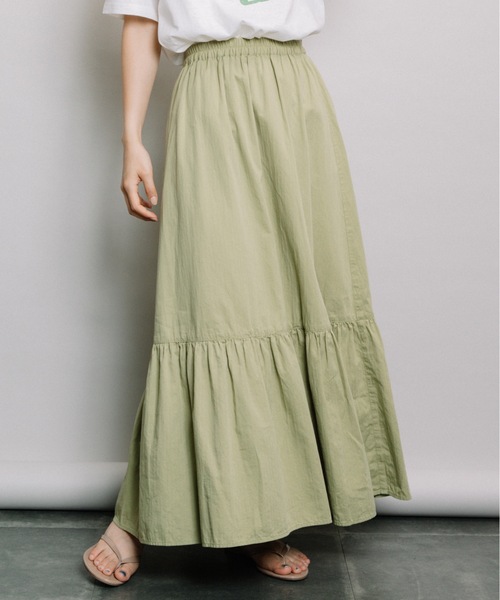 refinedworks（リファインドワークス）の「裾ティアードSK（スカート・レディース・オレンジ/グリーン/グレー系その他・FREE）」の7枚目の写真