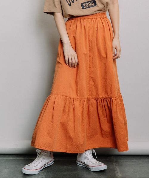 refinedworks（リファインドワークス）の「裾ティアードSK（スカート・レディース・オレンジ/グリーン/グレー系その他・FREE）」の8枚目の写真