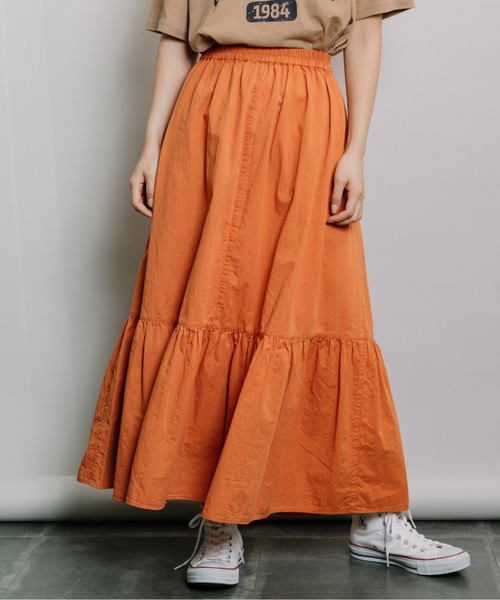 refinedworks（リファインドワークス）の「裾ティアードSK（スカート・レディース・オレンジ/グリーン/グレー系その他・FREE）」の9枚目の写真