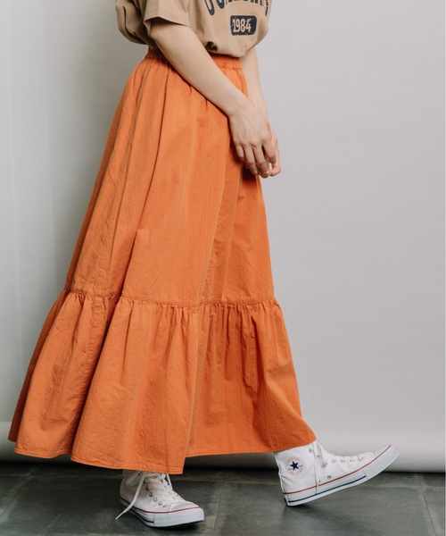 refinedworks（リファインドワークス）の「裾ティアードSK（スカート・レディース・オレンジ/グリーン/グレー系その他・FREE）」の10枚目の写真