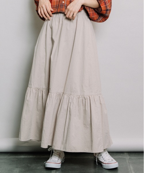 refinedworks（リファインドワークス）の「裾ティアードSK（スカート・レディース・オレンジ/グリーン/グレー系その他・FREE）」の13枚目の写真