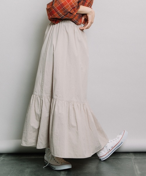 refinedworks（リファインドワークス）の「裾ティアードSK（スカート・レディース・オレンジ/グリーン/グレー系その他・FREE）」の14枚目の写真