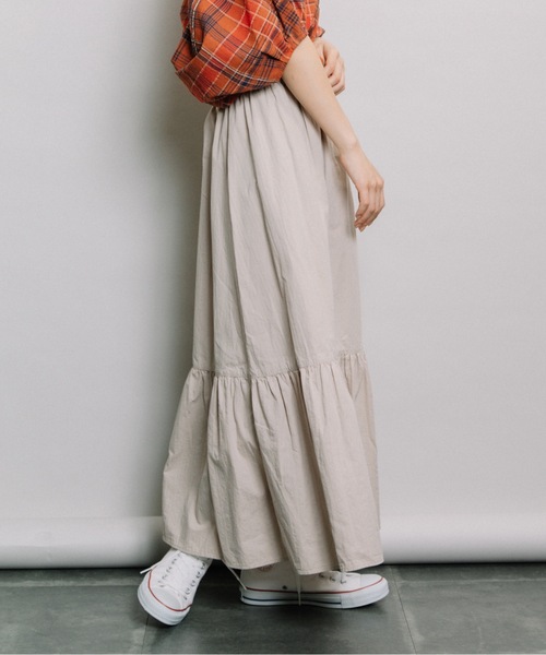 refinedworks（リファインドワークス）の「裾ティアードSK（スカート・レディース・オレンジ/グリーン/グレー系その他・FREE）」の15枚目の写真