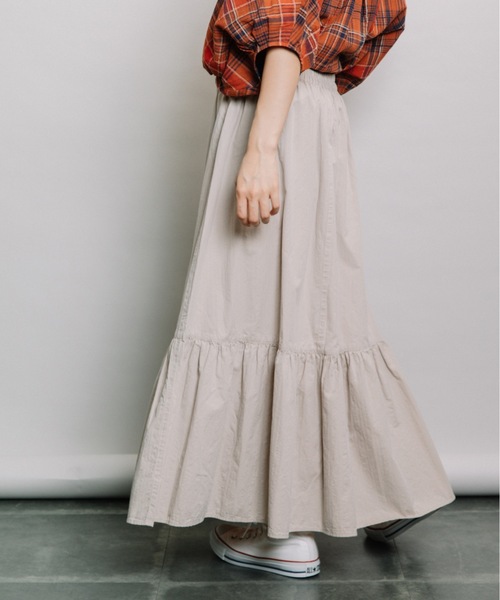 refinedworks（リファインドワークス）の「裾ティアードSK（スカート・レディース・オレンジ/グリーン/グレー系その他・FREE）」の16枚目の写真