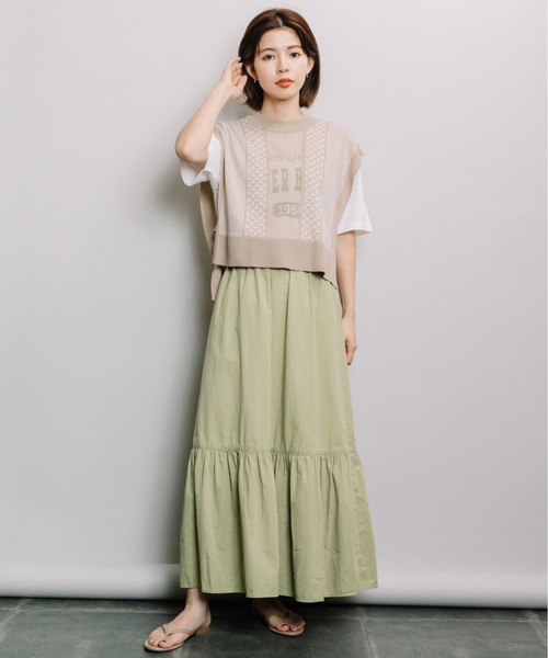 refinedworks（リファインドワークス）の「裾ティアードSK（スカート・レディース・オレンジ/グリーン/グレー系その他・FREE）」の20枚目の写真