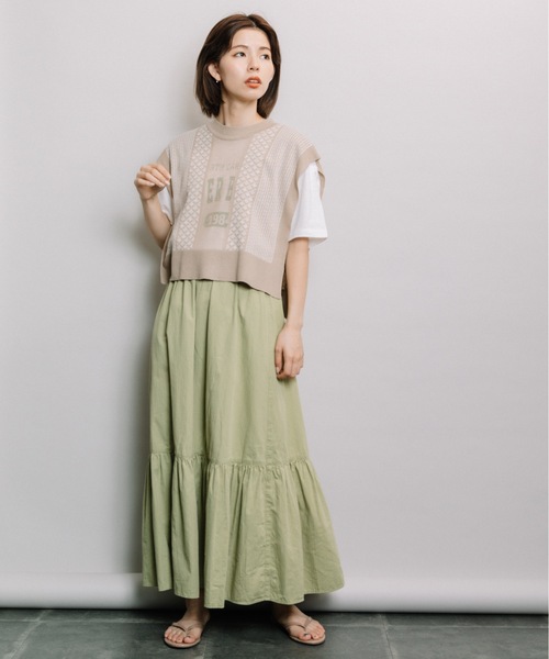 refinedworks（リファインドワークス）の「裾ティアードSK（スカート・レディース・オレンジ/グリーン/グレー系その他・FREE）」の22枚目の写真