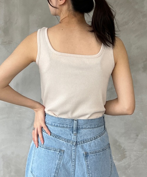 kutir（クティール）の「2wayテレコタンクトップ（タンクトップ・レディース・グリーン系その他/アイボリー/ブラック/オレンジ/グリーン/ブルー・FREE）」の17枚目の写真