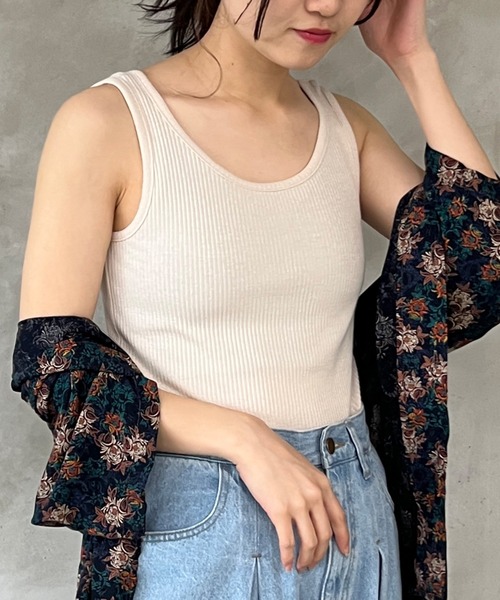 kutir（クティール）の「2wayテレコタンクトップ（タンクトップ・レディース・グリーン系その他/アイボリー/ブラック/オレンジ/グリーン/ブルー・FREE）」の15枚目の写真