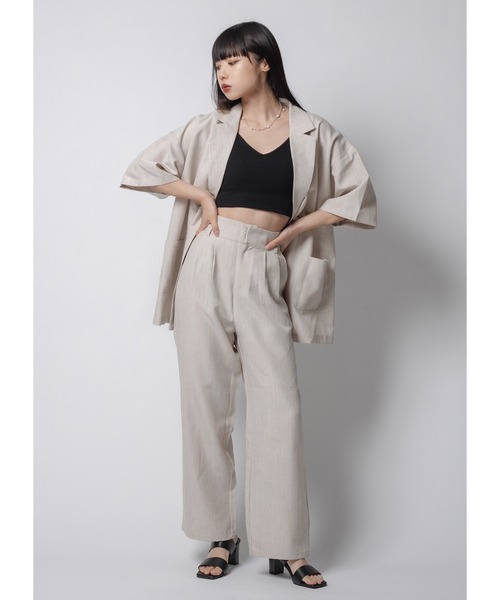 Adoon plain(アドーンプレーン)の「【セットアップ可能】リネンライクストレートパンツ(その他パンツ・レディース・ライトブルー/ブラック/オフホワイト・LARGE/MEDIUM)」の18枚目の写真