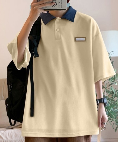 MGV(エムジーヴィー)の「'フロント2つボタンポロシャツ(ポロシャツ・メンズ・ブルー/グリーン/ベージュ・MEDIUM/LARGE/X-LARGE)」の2枚目の写真