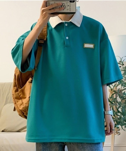 MGV(エムジーヴィー)の「'フロント2つボタンポロシャツ(ポロシャツ・メンズ・ブルー/グリーン/ベージュ・MEDIUM/LARGE/X-LARGE)」の1枚目の写真