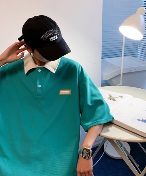 MGV(エムジーヴィー)の「'フロント2つボタンポロシャツ(ポロシャツ・メンズ・ブルー/グリーン/ベージュ・MEDIUM/LARGE/X-LARGE)」の14枚目の写真