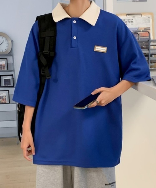 MGV(エムジーヴィー)の「'フロント2つボタンポロシャツ(ポロシャツ・メンズ・ブルー/グリーン/ベージュ・MEDIUM/LARGE/X-LARGE)」の11枚目の写真