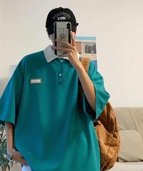 MGV(エムジーヴィー)の「'フロント2つボタンポロシャツ(ポロシャツ・メンズ・ブルー/グリーン/ベージュ・MEDIUM/LARGE/X-LARGE)」の16枚目の写真
