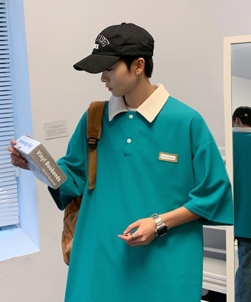 MGV(エムジーヴィー)の「'フロント2つボタンポロシャツ(ポロシャツ・メンズ・ブルー/グリーン/ベージュ・MEDIUM/LARGE/X-LARGE)」の21枚目の写真