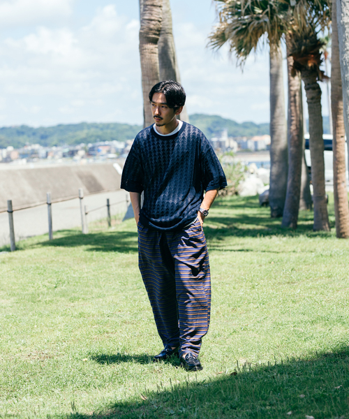JOURNAL STANDARD（ジャーナルスタンダード）の「リネンミックス 透かし編み クルーネックニットTシャツ（ニット/セーター・メンズ・ネイビー/アイボリー/グリーン/イエロー・MEDIUM/LARGE）」の21枚目の写真