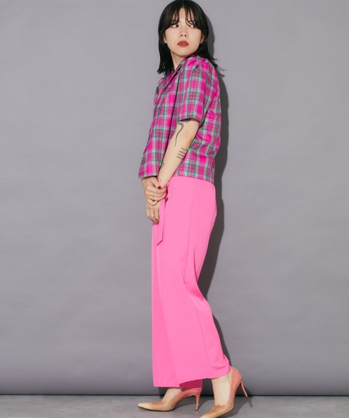 Bloom Closet(ブルームクローゼット)の「フラッタースリーブベルテッドオールインワン(つなぎ/オールインワン・レディース・ホワイト/ピンク/ブルー・MEDIUM/LARGE)」の11枚目の写真