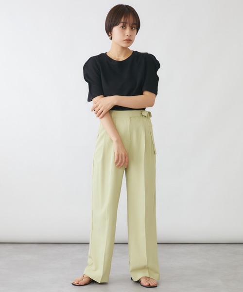 mebole(メボレ)の「ピンタックウエストリボンスラックス(スラックス・レディース・ブラック/ブルー/グリーン/アイボリー/ライトパープル・MEDIUM/LARGE)」の22枚目の写真