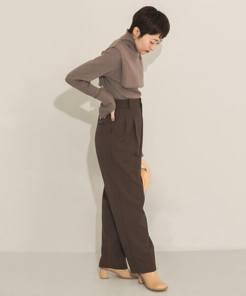 KBF（ケイビーエフ）の「センタープレスWIDEスラックス（その他パンツ・レディース・ダークブラウン/オフホワイト/グリーン/ラベンダー/ブラック・ONE）」の7枚目の写真