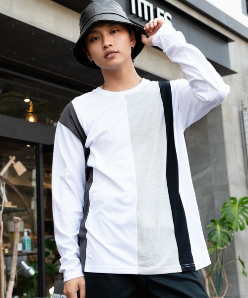 Blue Standard （ブルースタンダード）の「【BLUE STANDARD/ブルースタンダード】ZEROSTZEROSTAIN ゼロステイン 汗染みの目立ちにくいTシャツ UVカット　撥水性　汚れが付きにくい カラーステッチ 切り替えデザインロンT（Tシャツ/カットソー・メンズ・ホワイト/チャコールグレー/ホワイト系その他/その他/ブラック/ブラック系その他/オリーブ/ダークブルー/ブルー系その他・MEDIUM/LARGE/X-LARGE）」の9枚目の写真